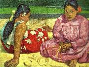 Paul Gauguin kvinnor pa stranden oil painting reproduction